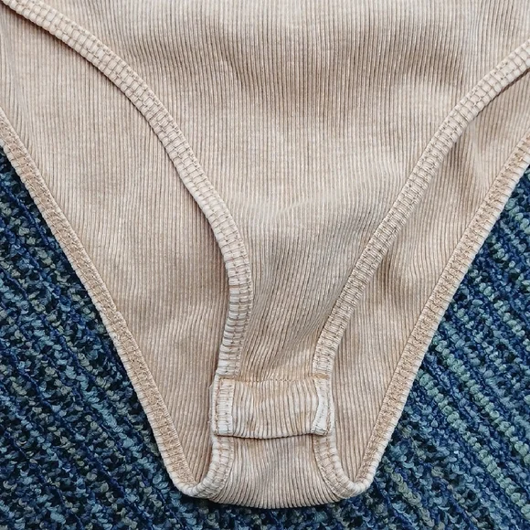 Zara Tan Ribbed Bodysuit Size Small - Picture 3 of 7